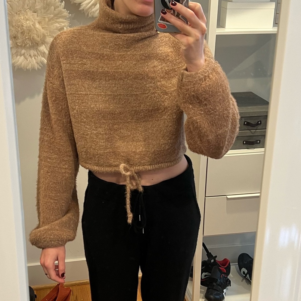Cropped Brown Turtle Neck - image 1